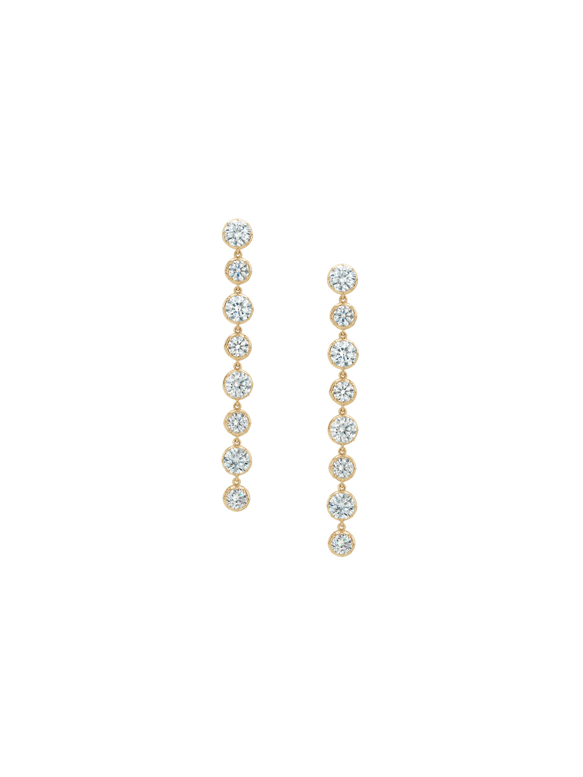 SHORT SYLVIE RIVIÈRE DROP EARRINGS IN MOISSANITE, GOLD VERMEIL