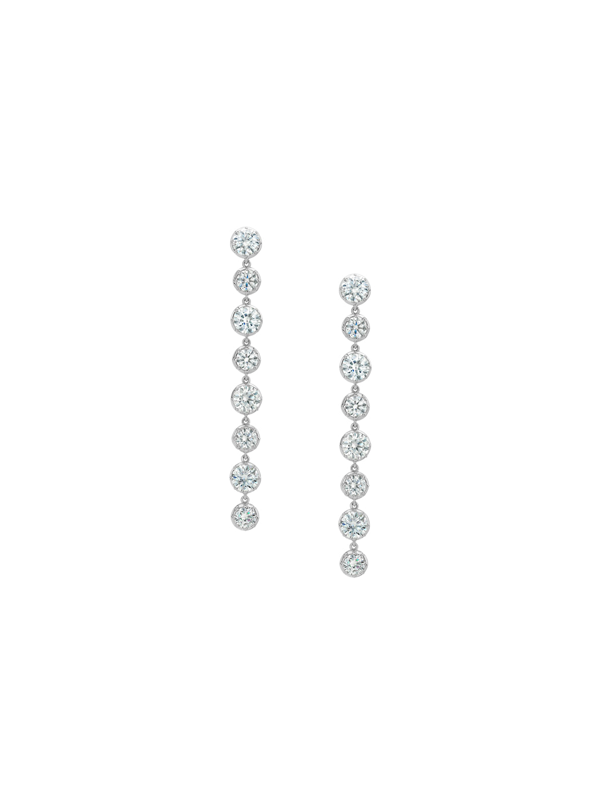 SHORT SYLVIE RIVIÈRE DROP EARRINGS IN MOISSANITE, STERLING SILVER