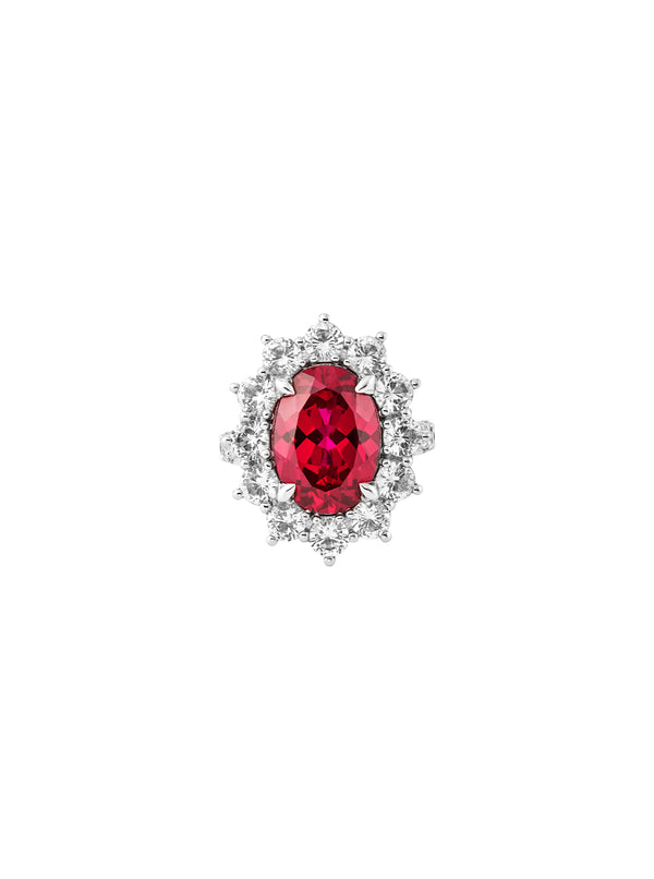 SPENCER, LAB-GROWN RED SAPPHIRE RING