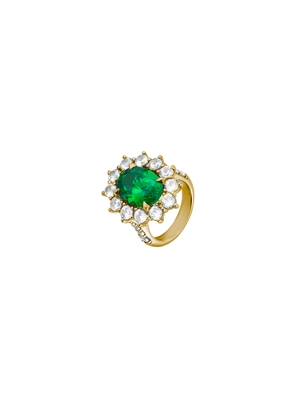 SPENCER, LAB-GROWN EMERALD RING, GOLD