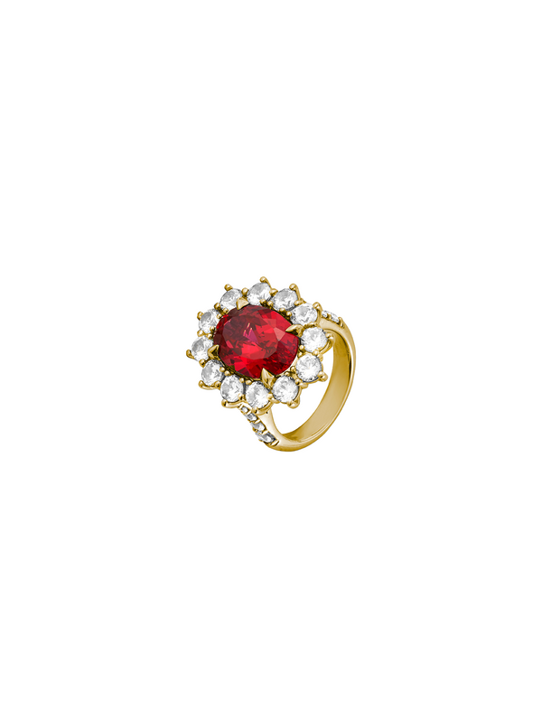 SPENCER, LAB-GROWN RED SAPPHIRE RING, GOLD