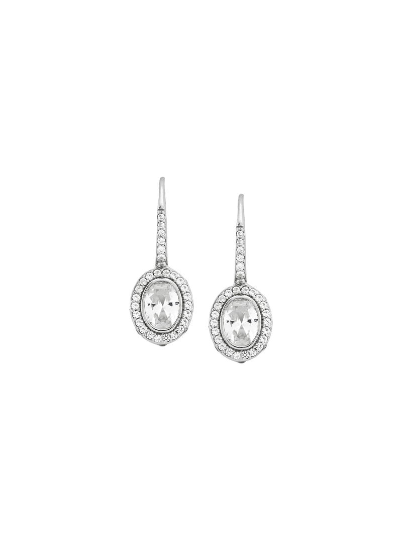 SABINE,  LAB-GROWN WHITE SAPPHIRE OVAL DROP EARRINGS