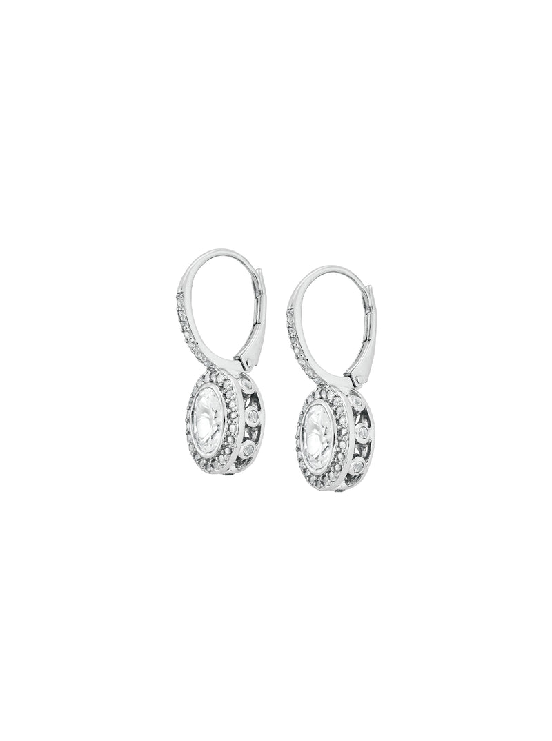 SABINE,  LAB-GROWN WHITE SAPPHIRE OVAL DROP EARRINGS