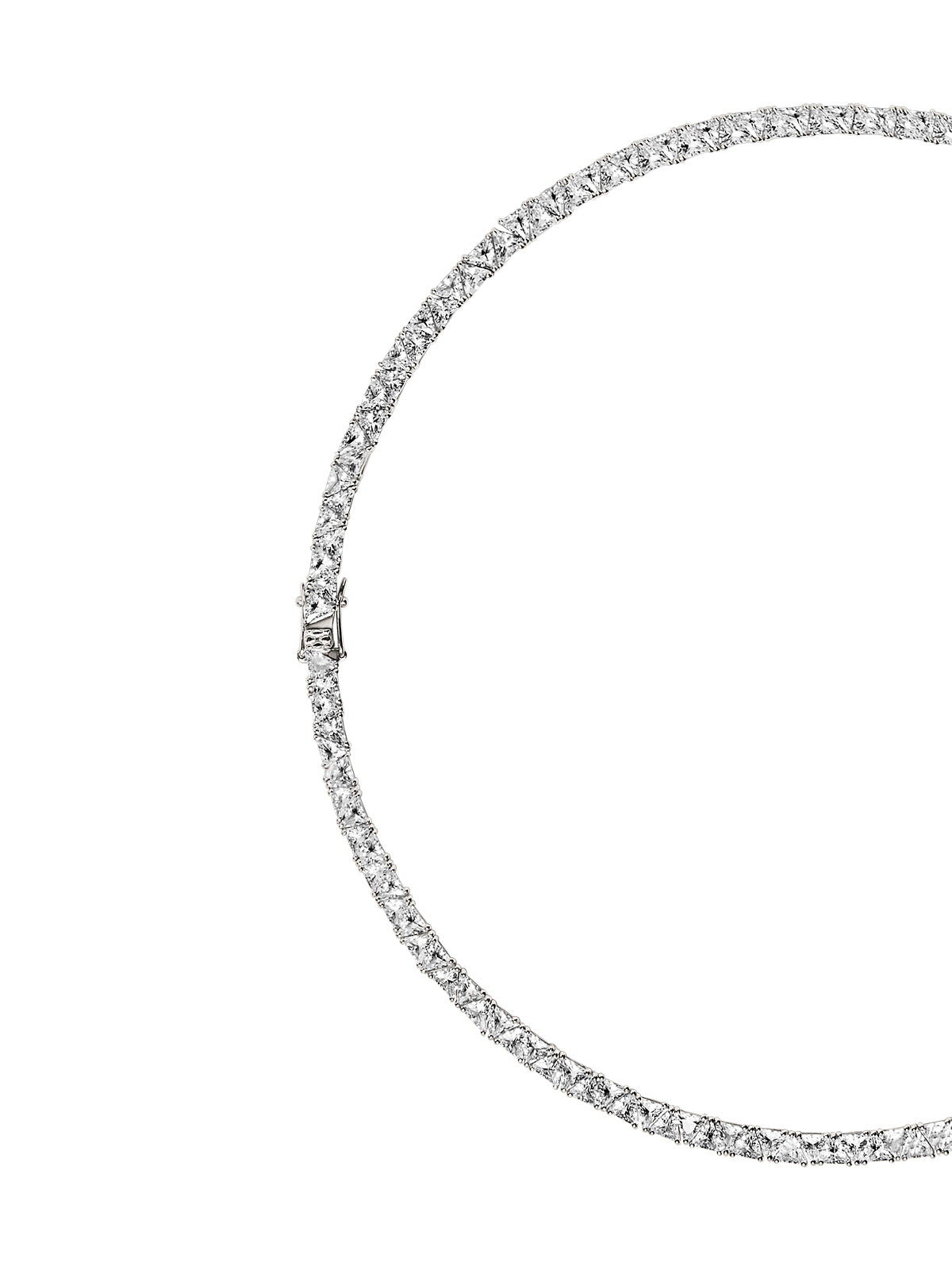 PETITE THEODORA RIVIÈRE NECKLACE IN LAB WHITE SAPPHIRE