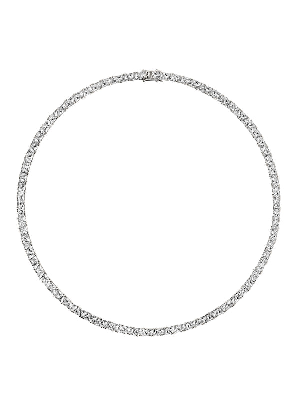 PETITE THEODORA RIVIÈRE NECKLACE IN LAB WHITE SAPPHIRE