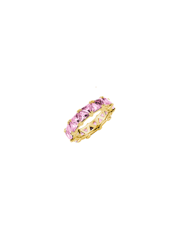 THEODORA DOUBLE TRILLION, LAB-GROWN PINK SAPPHIRE RING, GOLD