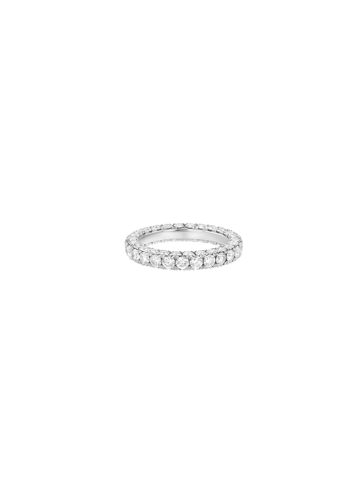 14K TRIPLE PAVE ETERNITY BAND IN LAB DIAMOND, 14K WHITE GOLD