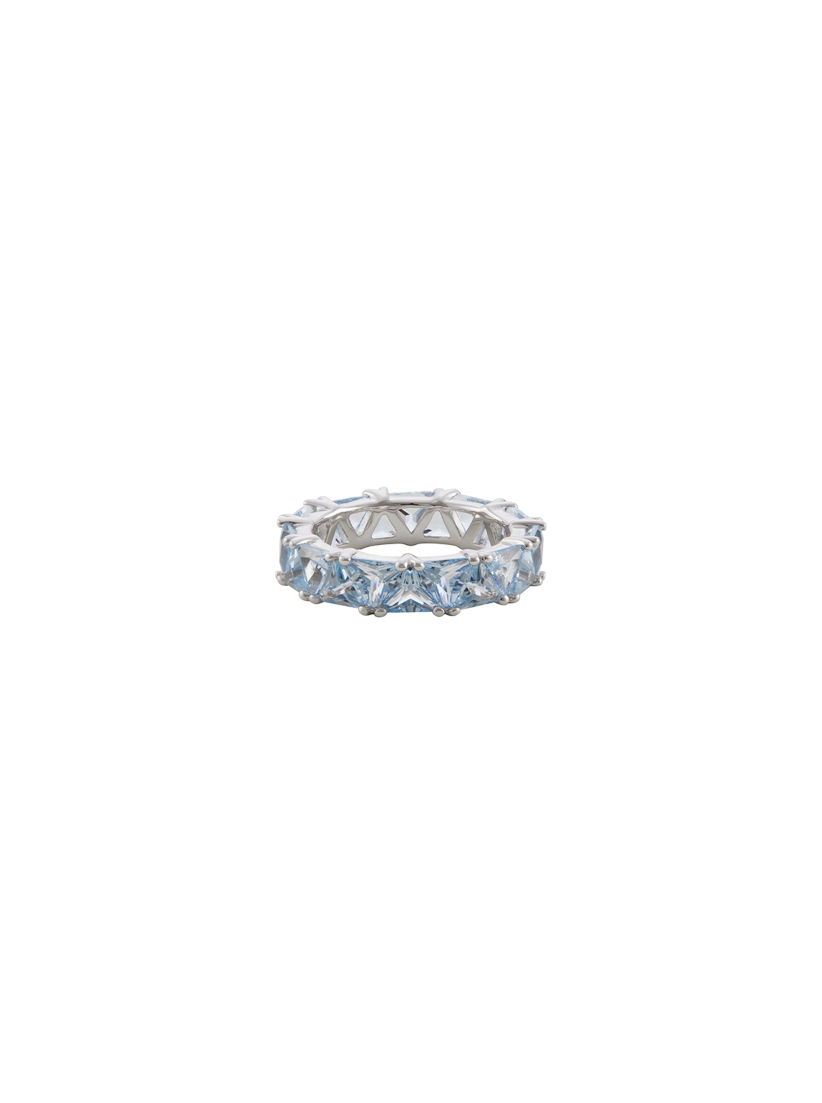 THEODORA DOUBLE TRILLION LAB AQUA SPINEL RING SILVER Dorsey