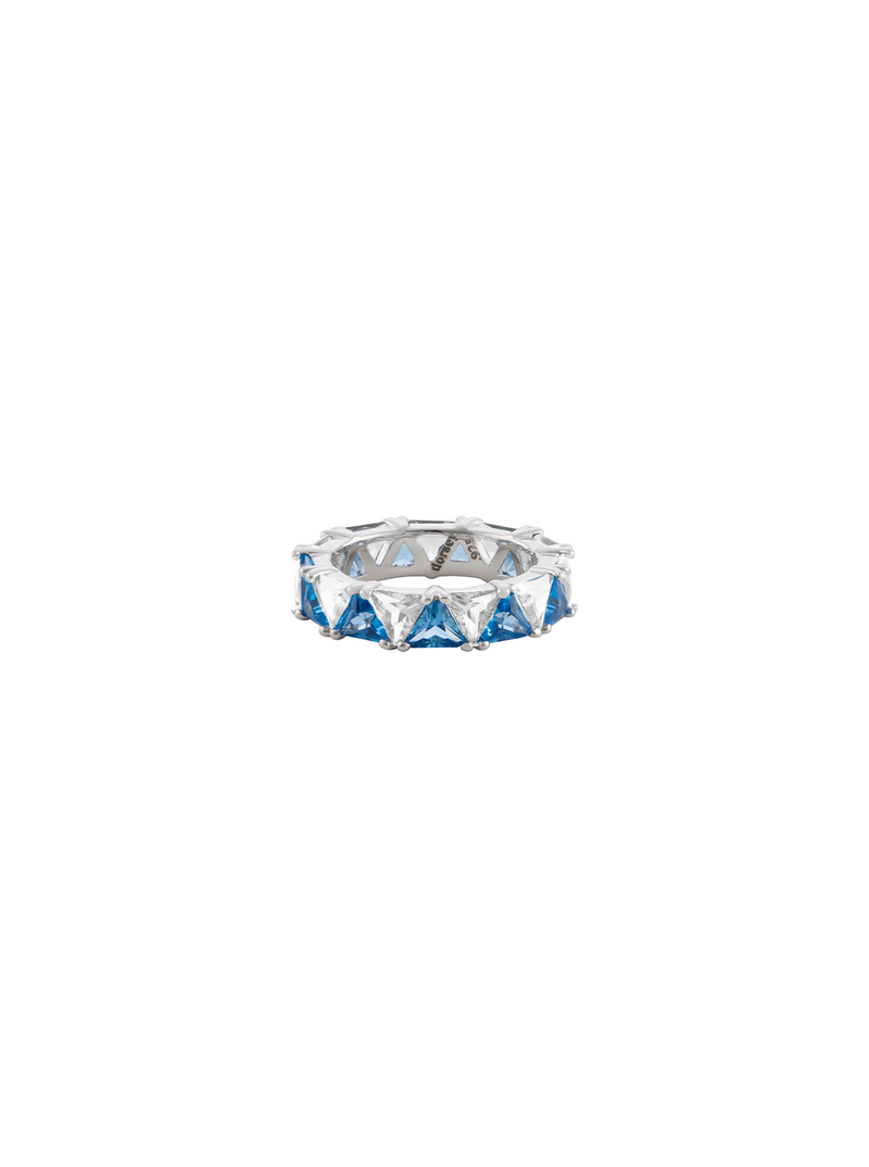 THEODORA DOUBLE TRILLION, LAB-GROWN BLUE TOPAZ SPINEL AND WHITE SAPPHIRE RING