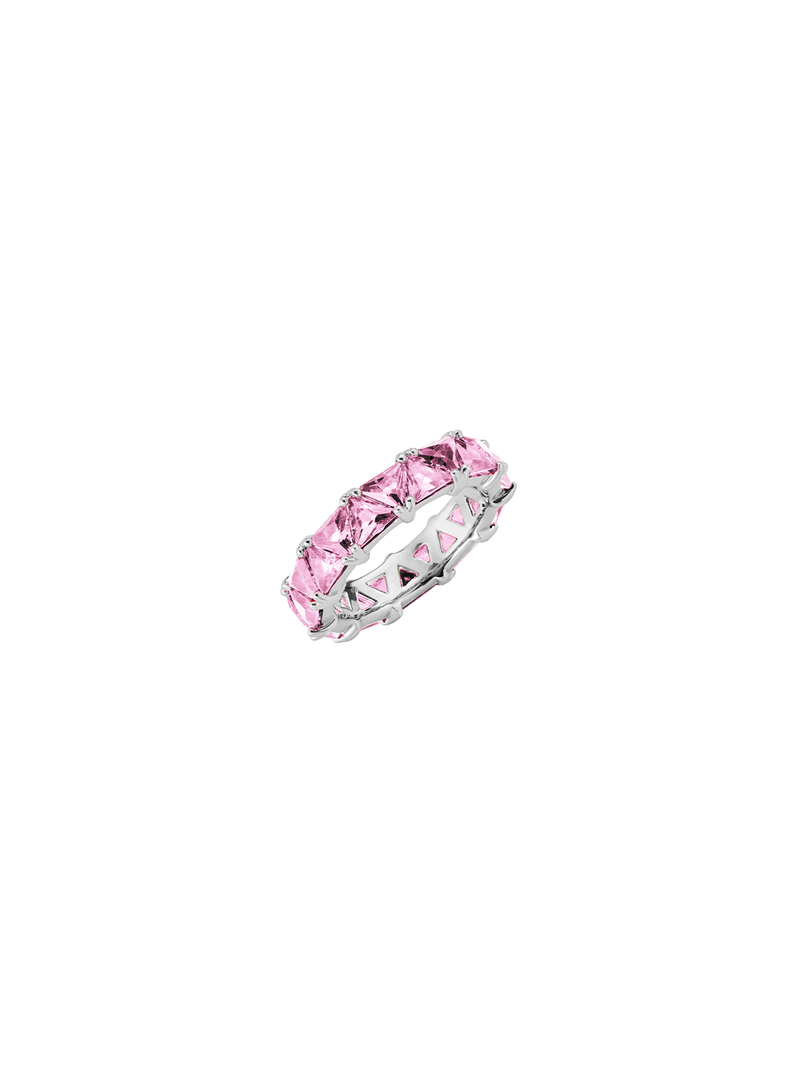 THEODORA DOUBLE TRILLION, LAB-GROWN PINK SAPPHIRE RING