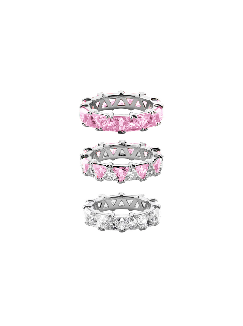 THEODORA DOUBLE TRILLION PINK SAPPHIRE RING STACK