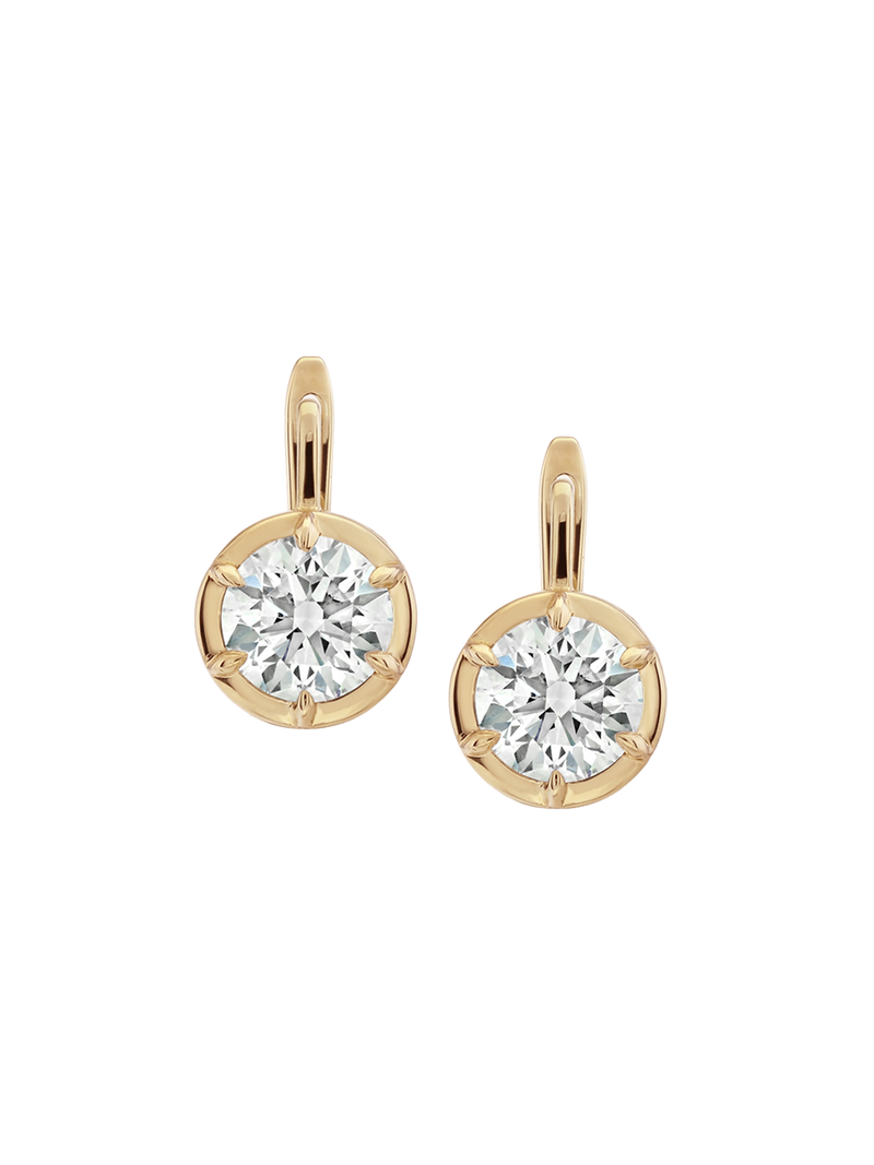 MAXWELL EARRINGS IN MOISSANITE, 18K GOLD VERMEIL