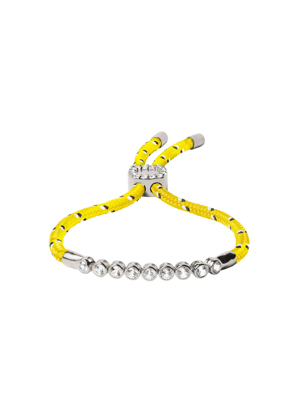 JAMES BEZEL JAUNE PARACORD BRACELET, SILVER