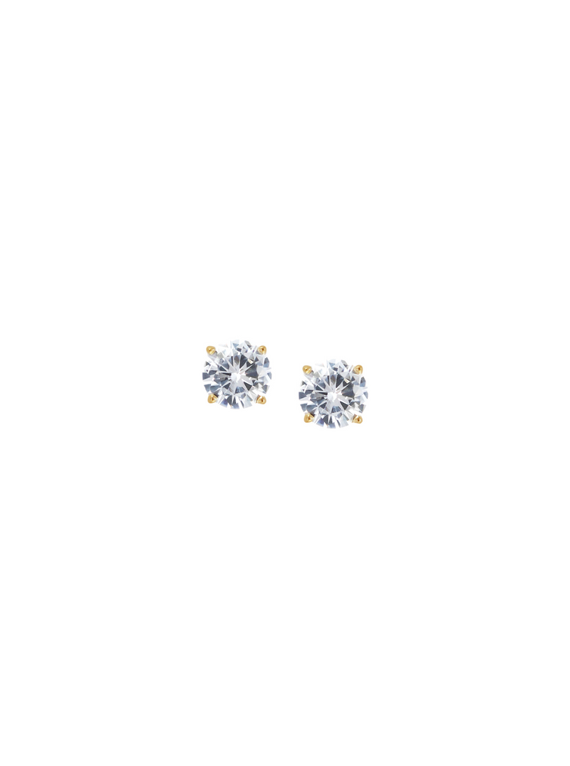 14K YELLOW GOLD CLASSIC 4-PRONG ROUND CUT, LAB-GROWN DIAMOND STUDS