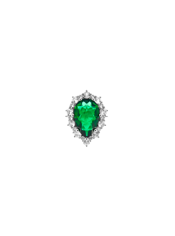 BARTLETT, LAB-GROWN EMERALD RING, SILVER