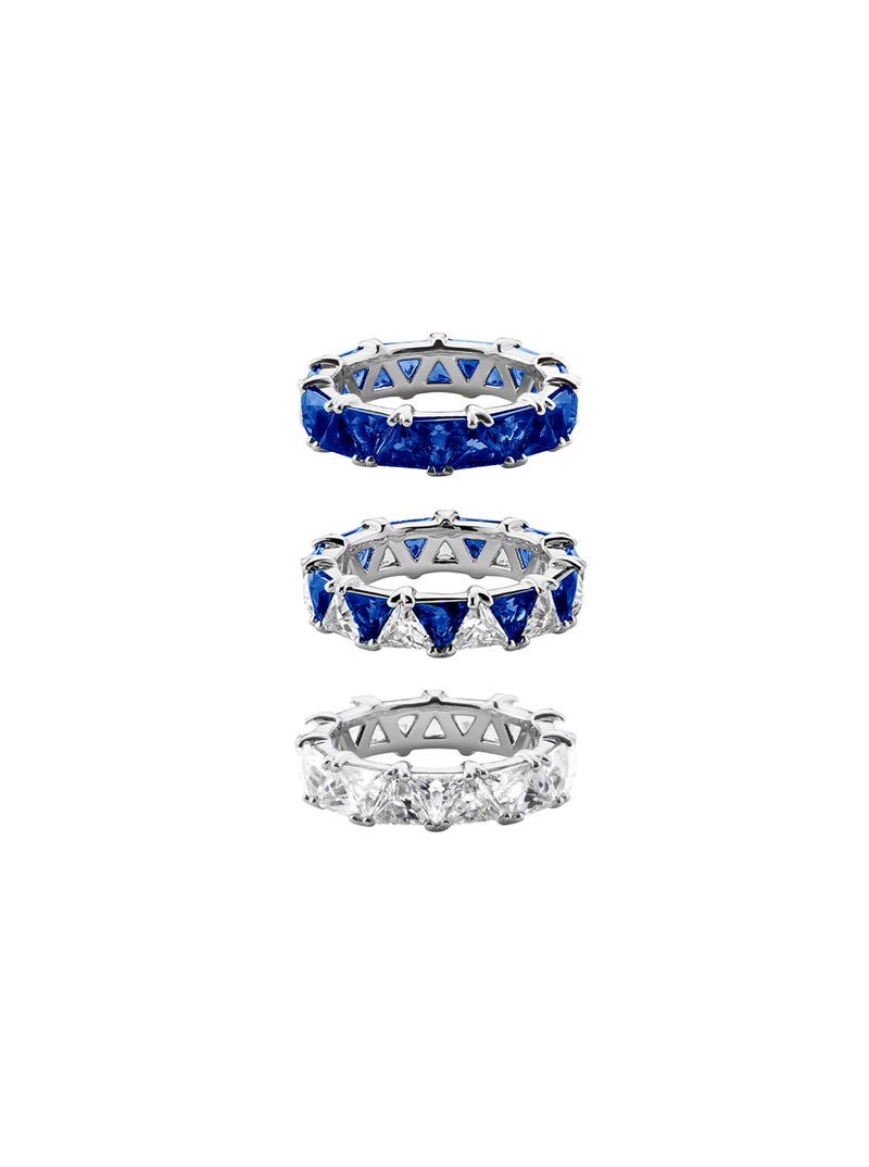 THEODORA DOUBLE TRILLION BLUE SAPPHIRE RING STACK