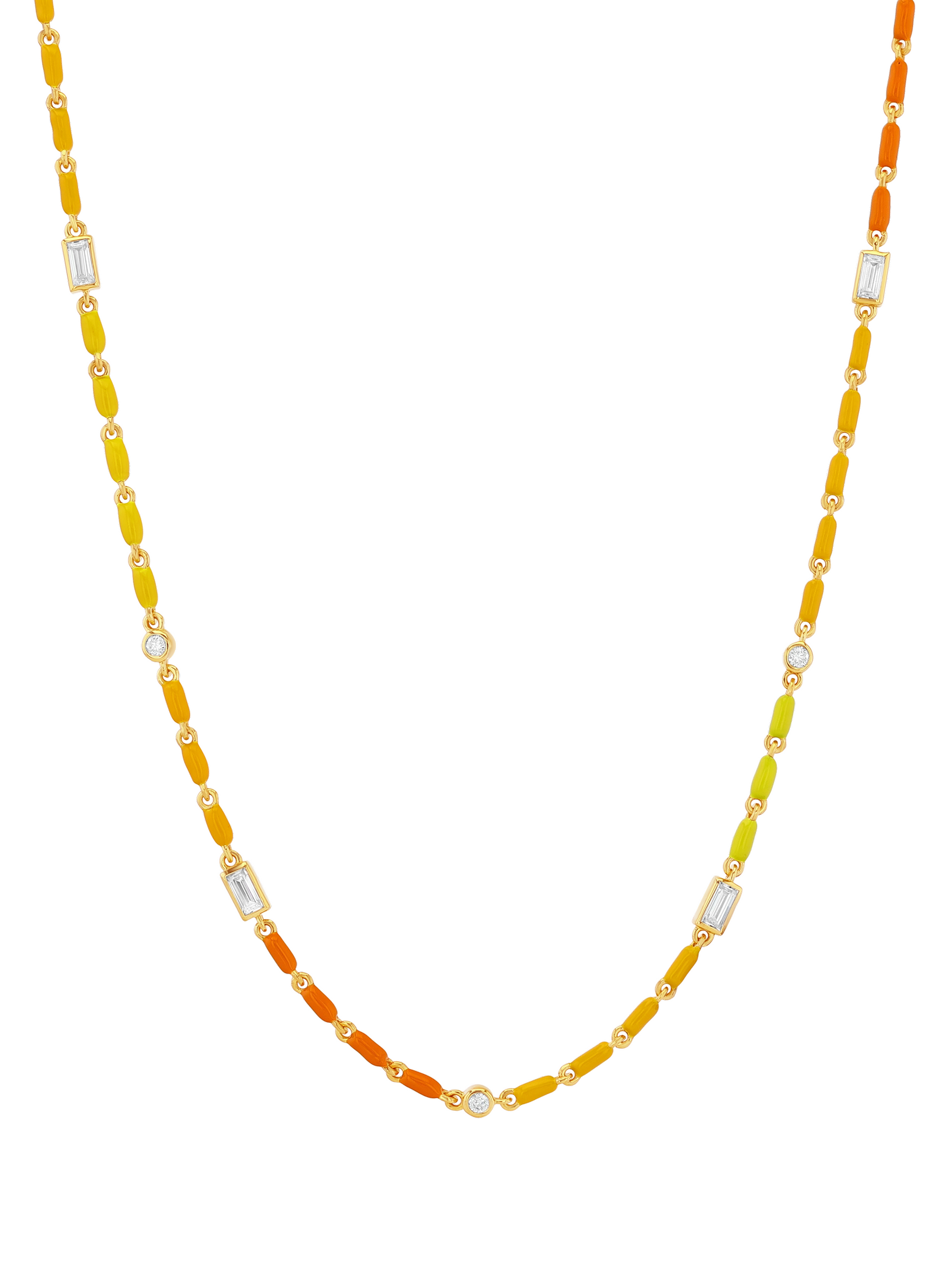 ENAMEL MOISSANITE NECKLACE IN CASSIS, 18K GOLD VERMEIL