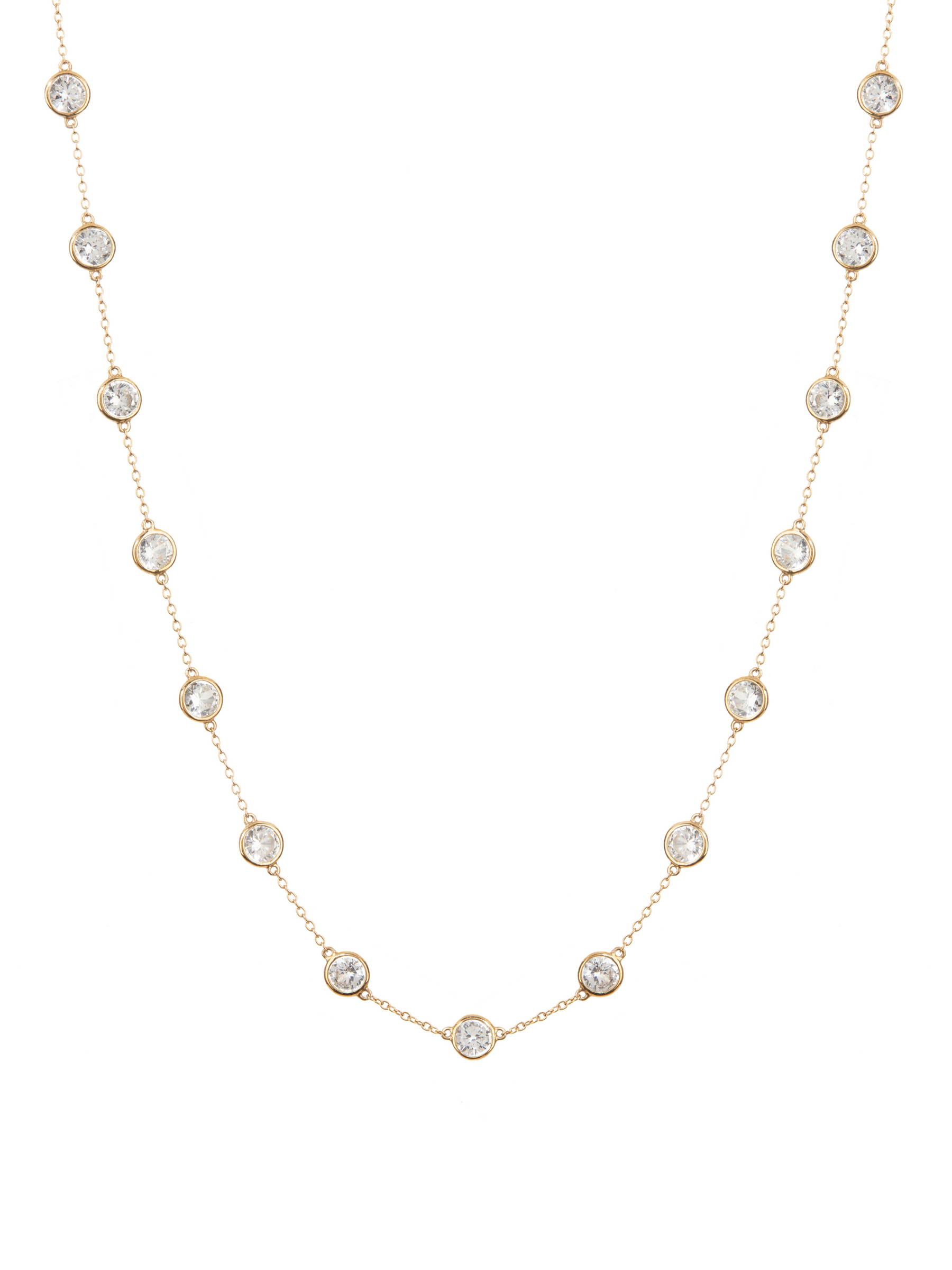 CLEMENCE NECKLACE IN 7.50 CTS LAB WHITE SAPPHIRE, 18K GOLD VERMEIL