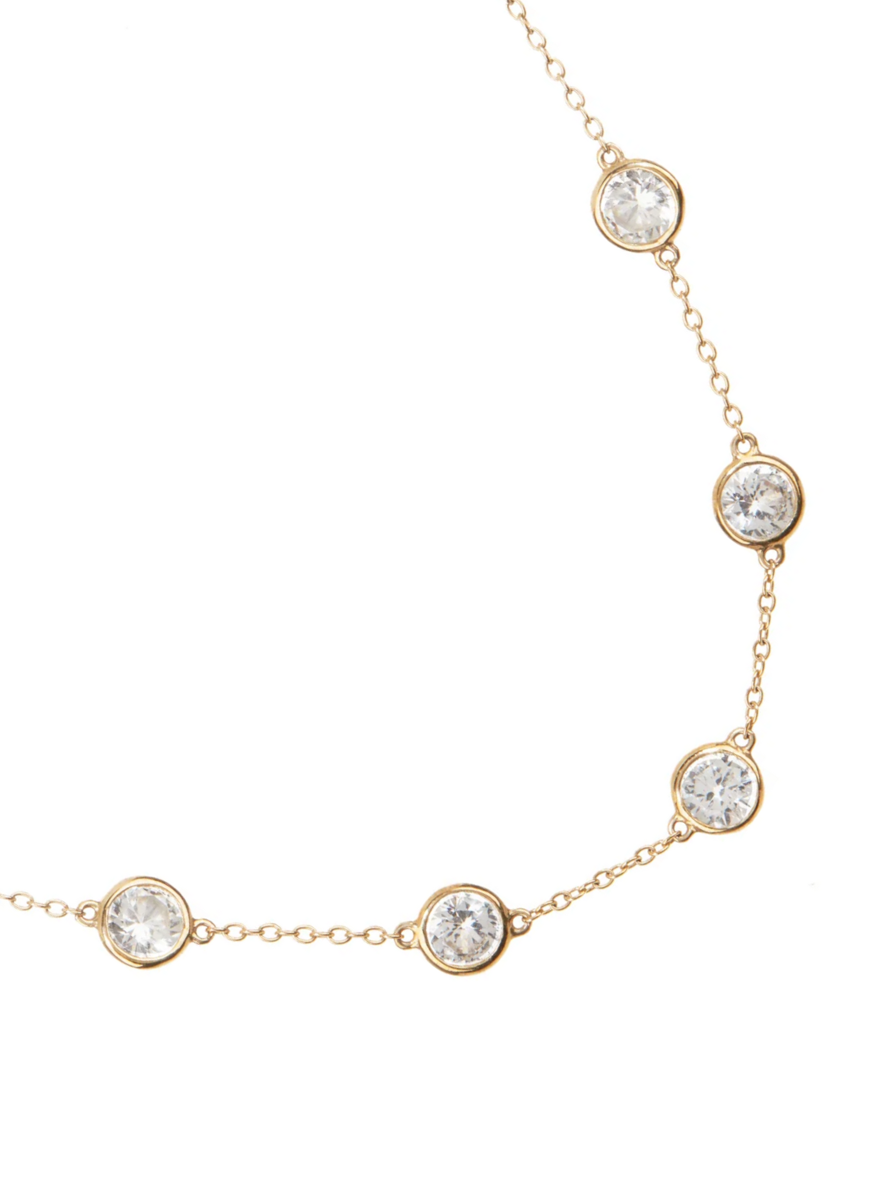 CLEMENCE NECKLACE IN 7.50 CTS LAB WHITE SAPPHIRE, 18K GOLD VERMEIL