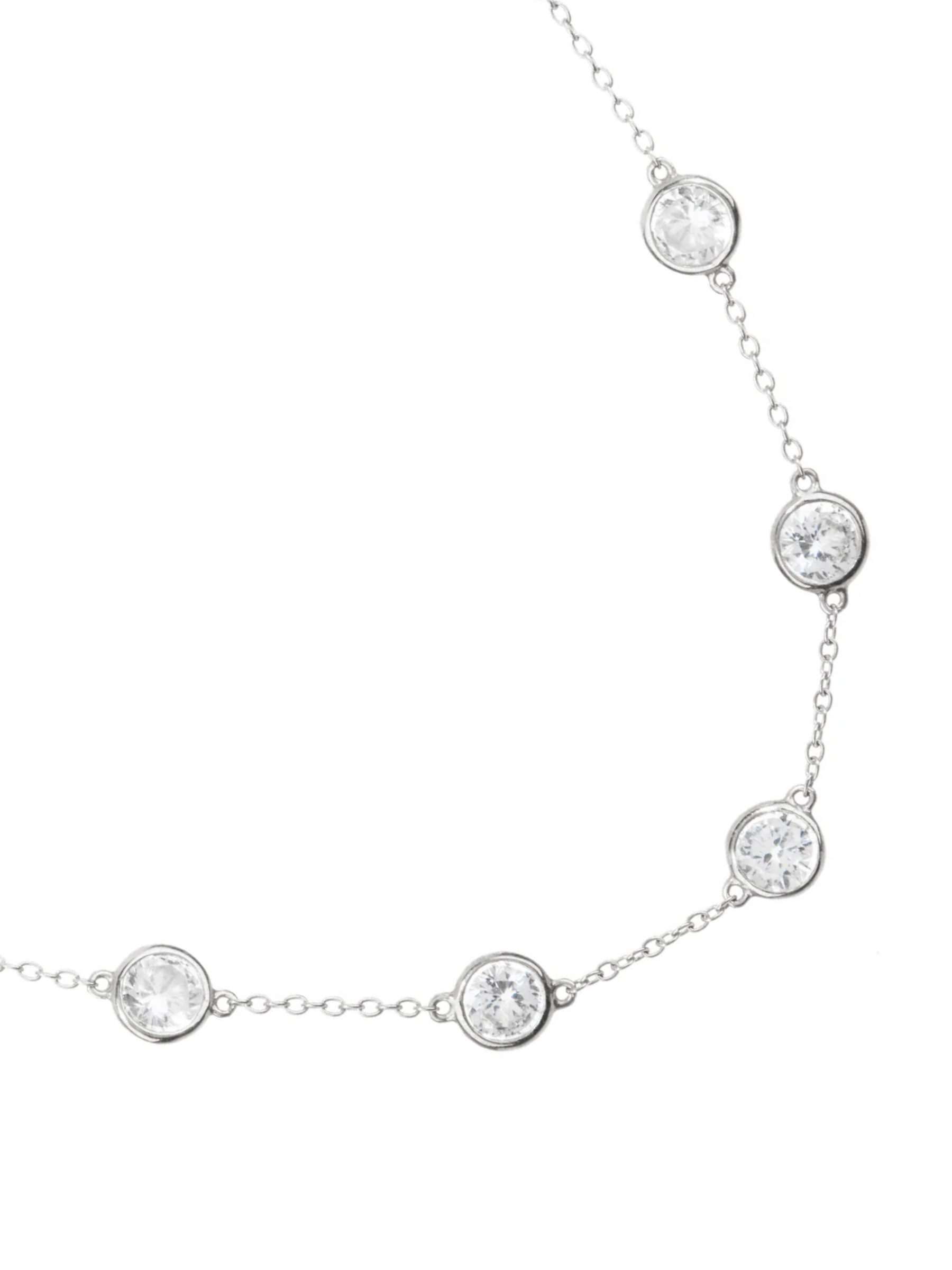 CLEMENCE NECKLACE IN 7.50 CTS LAB WHITE SAPPHIRE, STERLING SILVER