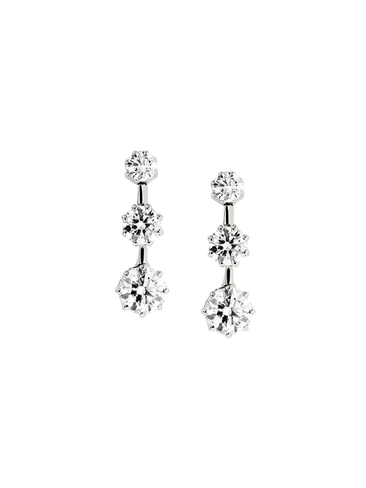 COLETTE 3-STONE DROP EARRINGS IN MOISSANITE