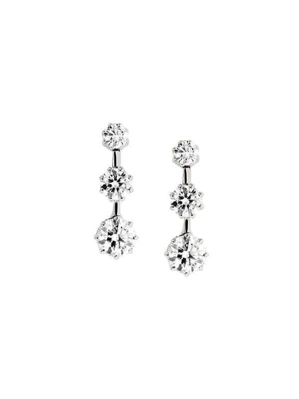 COLETTE 3-STONE DROP EARRINGS IN MOISSANITE