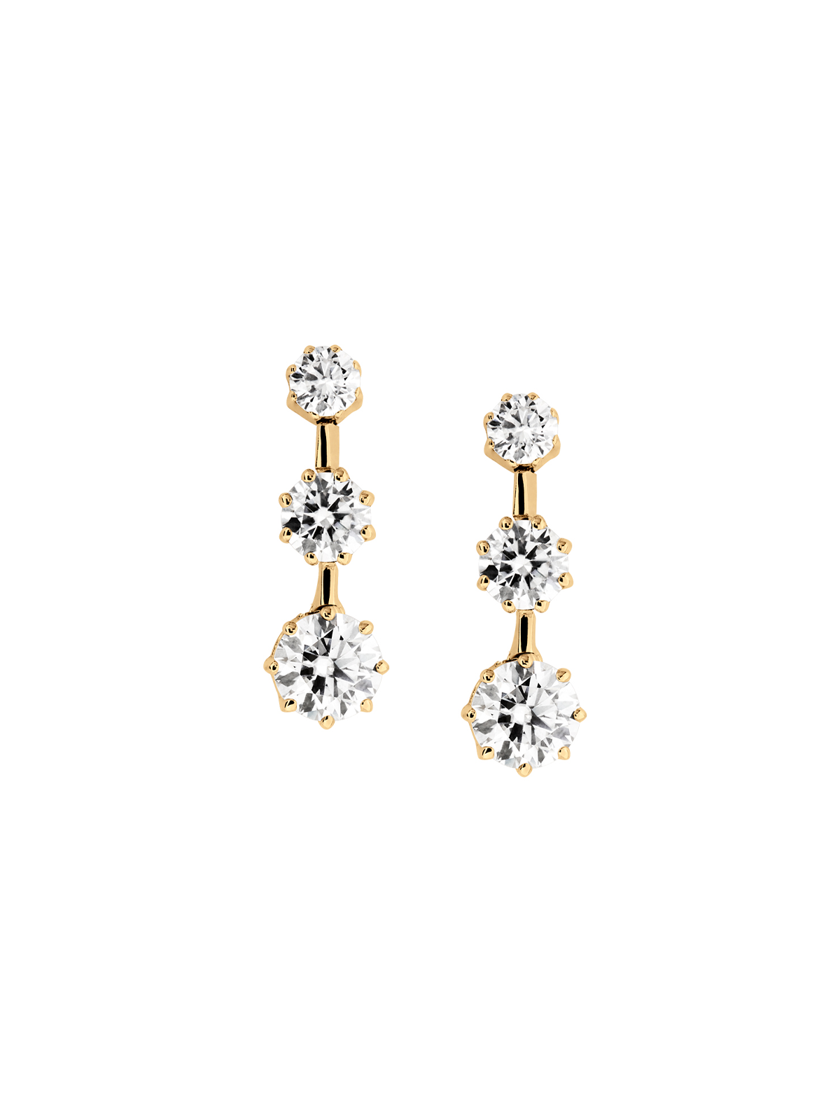 COLETTE 3-STONE DROP EARRINGS IN MOISSANITE