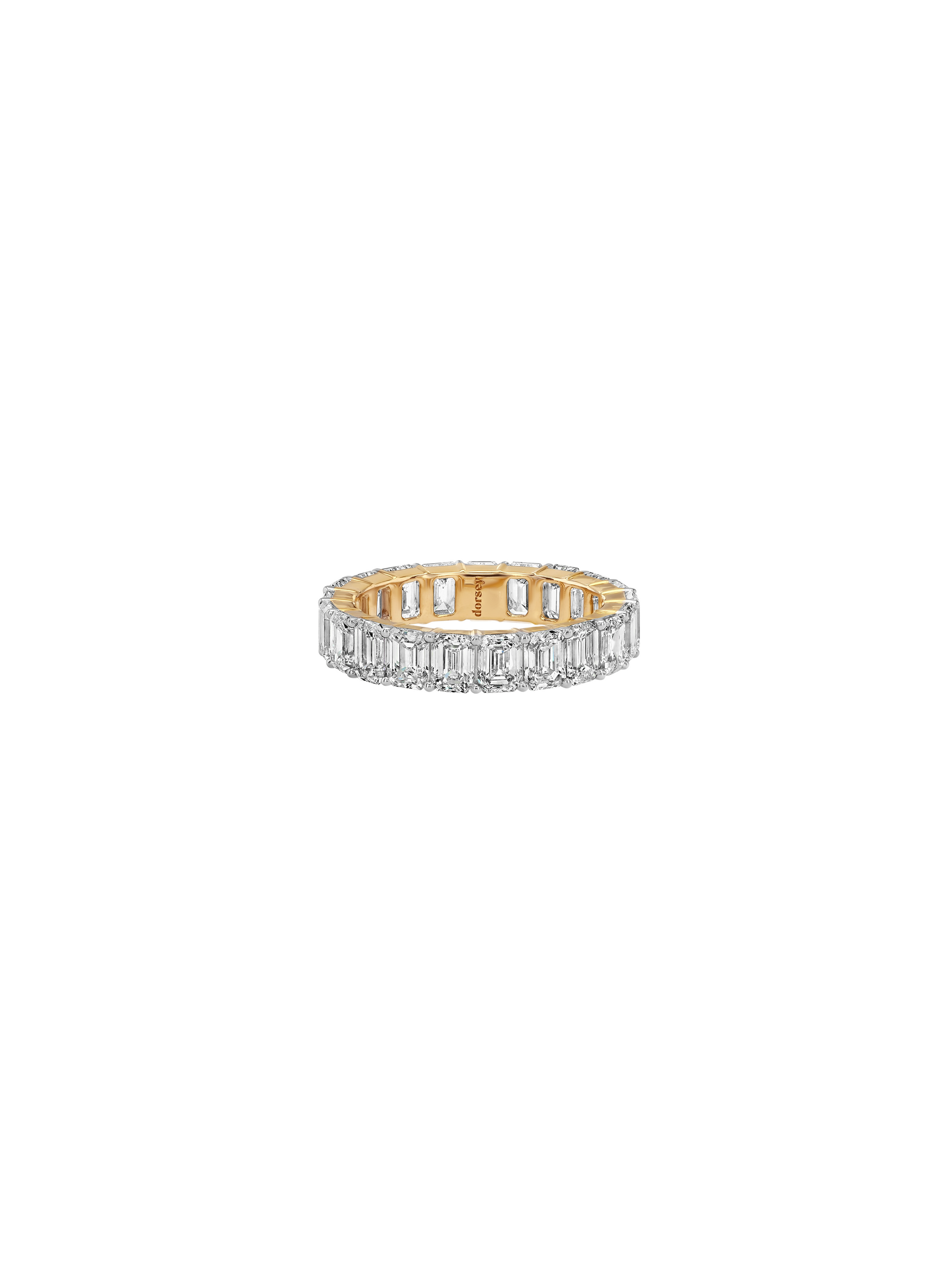14K EMERALD-CUT ETERNITY BAND IN LAB DIAMOND, 14K YELLOW GOLD