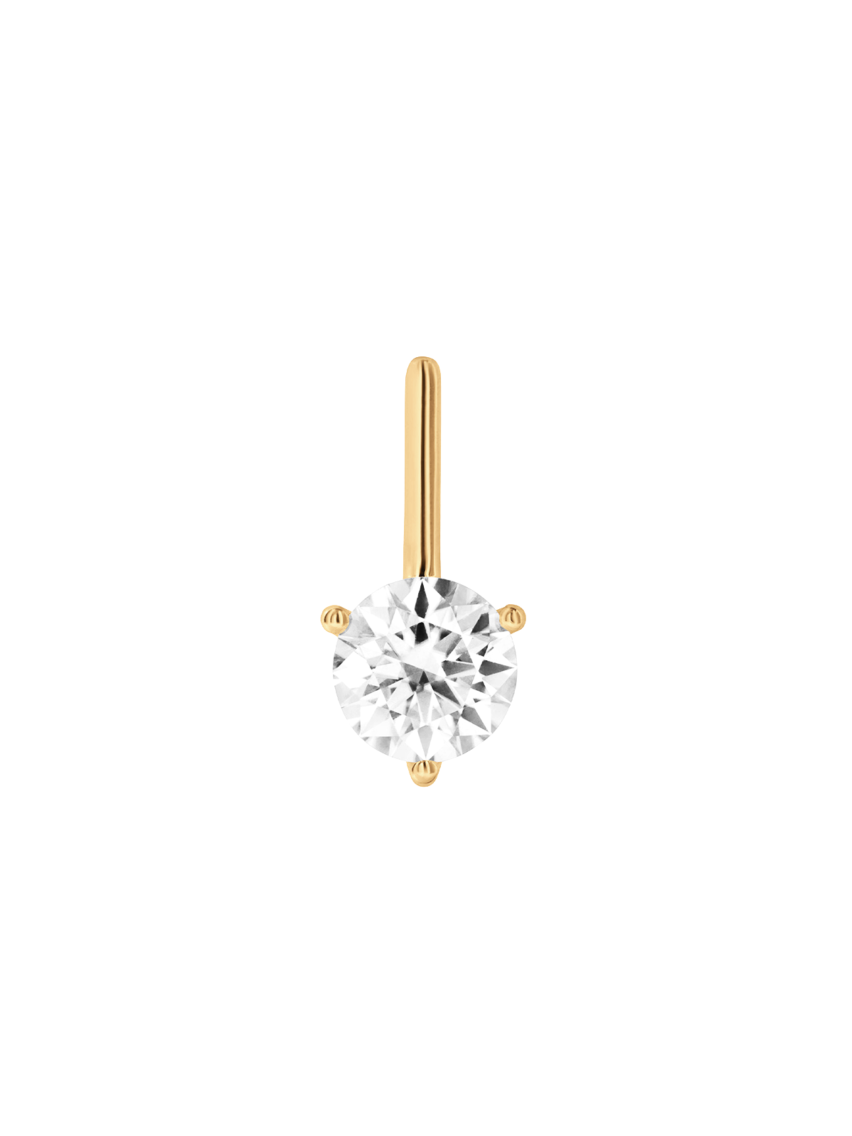 HENDRY ROUND-CUT BAR STUD EARRING IN MOISSANITE