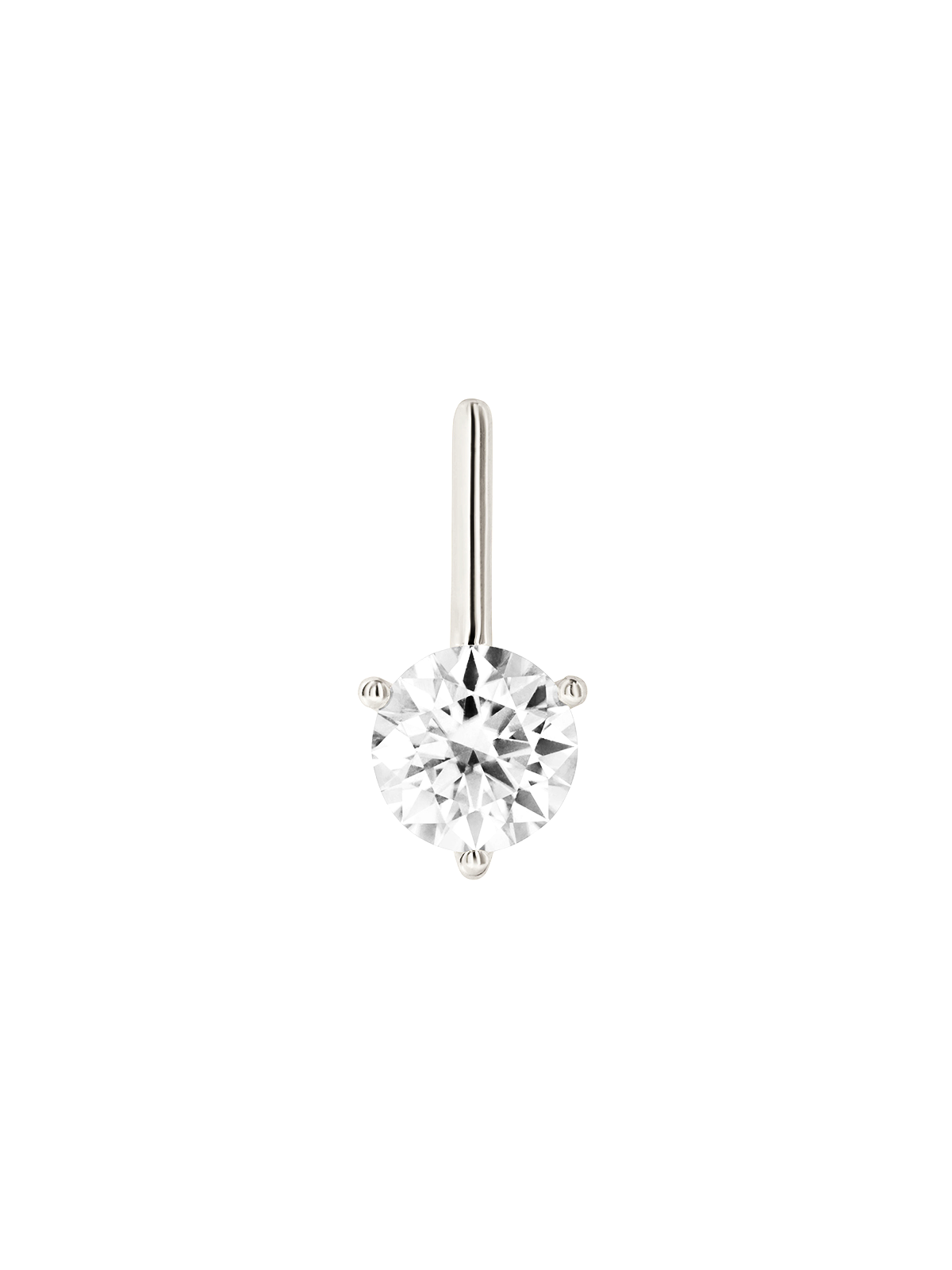 トップス Badway Flower studs border henry HENDRY ROUND-CUT BAR STUD EARRING IN MOISSANITE, STERLING SILVER