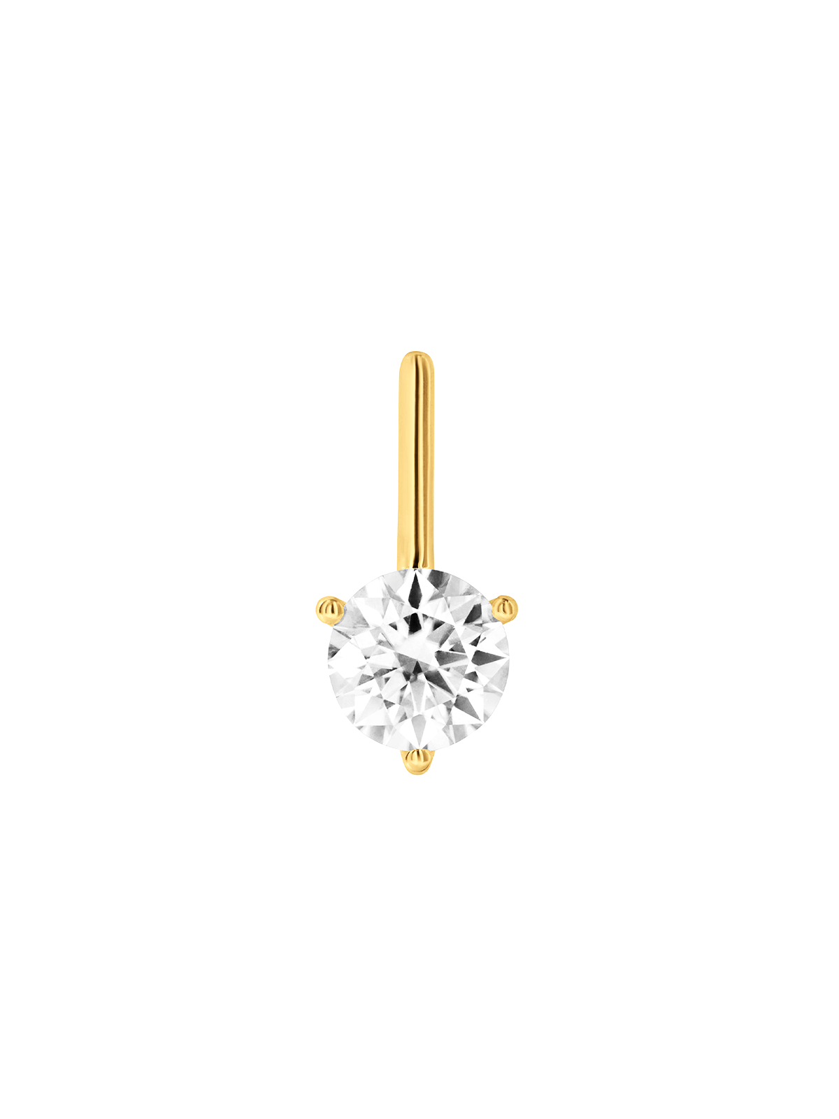 HENDRY ROUND-CUT BAR STUD EARRING IN MOISSANITE