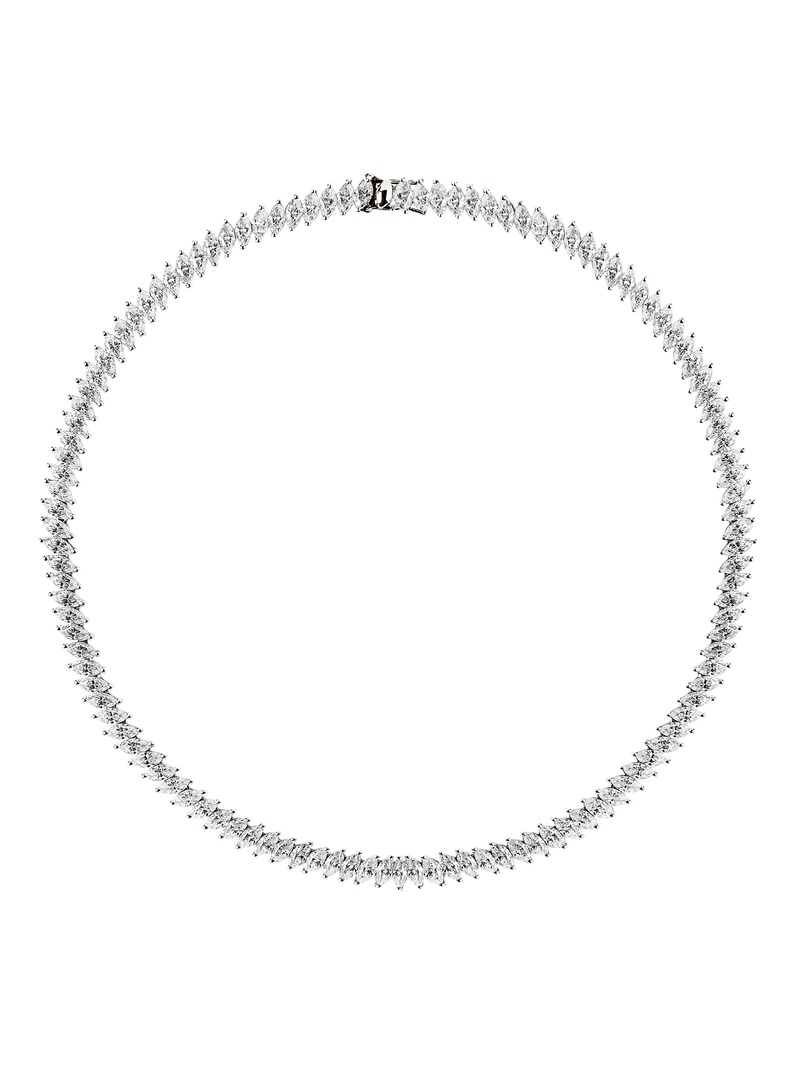 MARQUISE RIVIÈRE NECKLACE IN MOISSANITE, STERLING SILVER