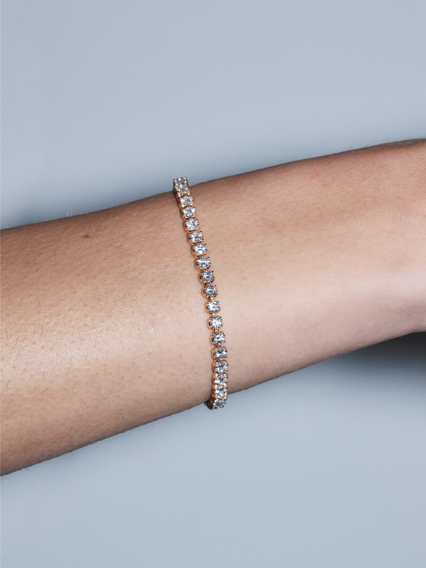 IRIS RIVIÈRE BRACELET IN MOISSANITE, GOLD VERMEIL AND WHITE RHODIUM