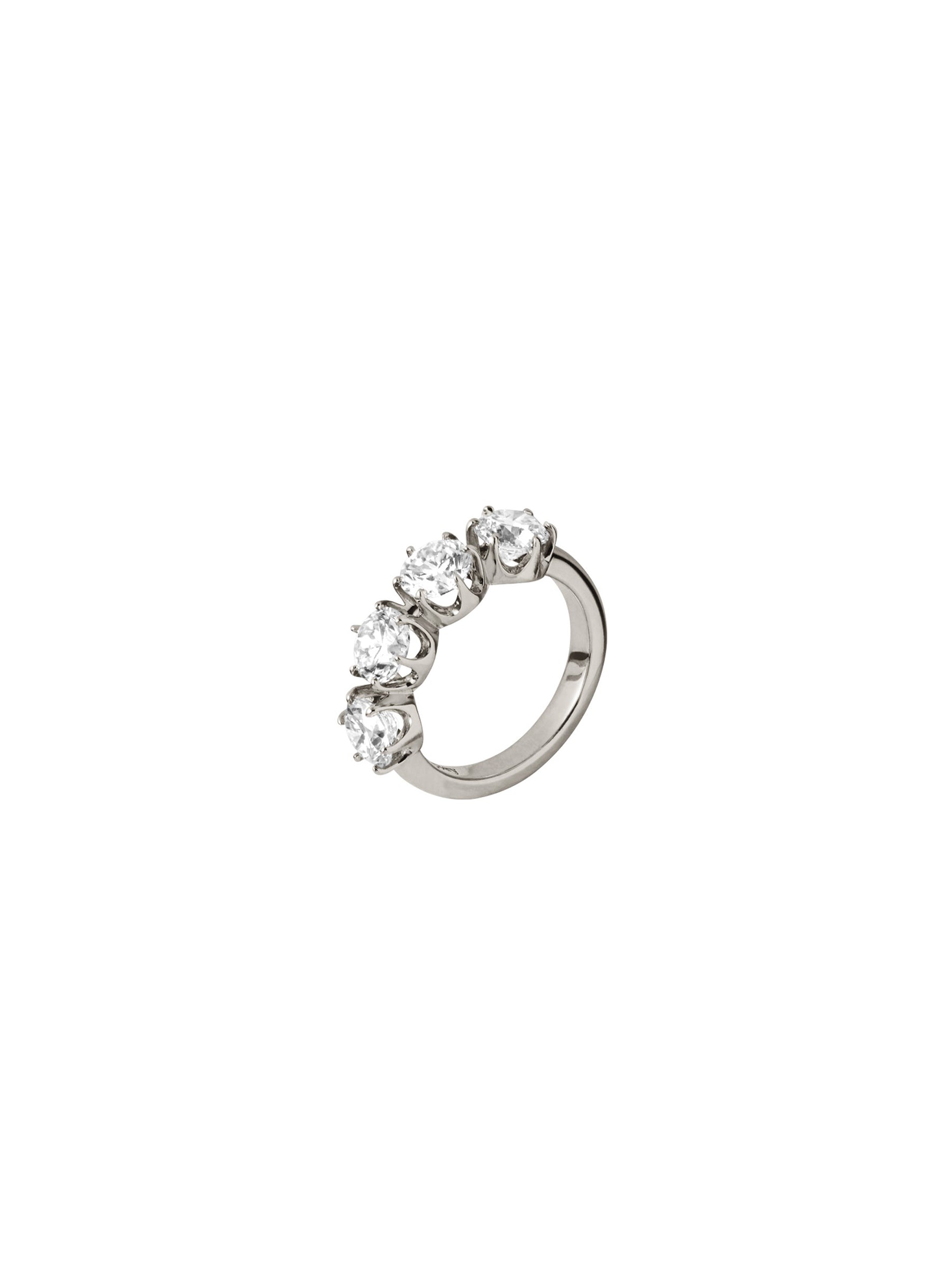 14K IRIS 4-STONE PINKY RING IN LAB DIAMOND