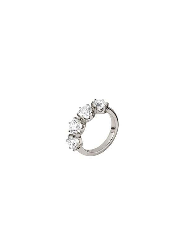 14K IRIS 4-STONE PINKY RING IN LAB DIAMOND