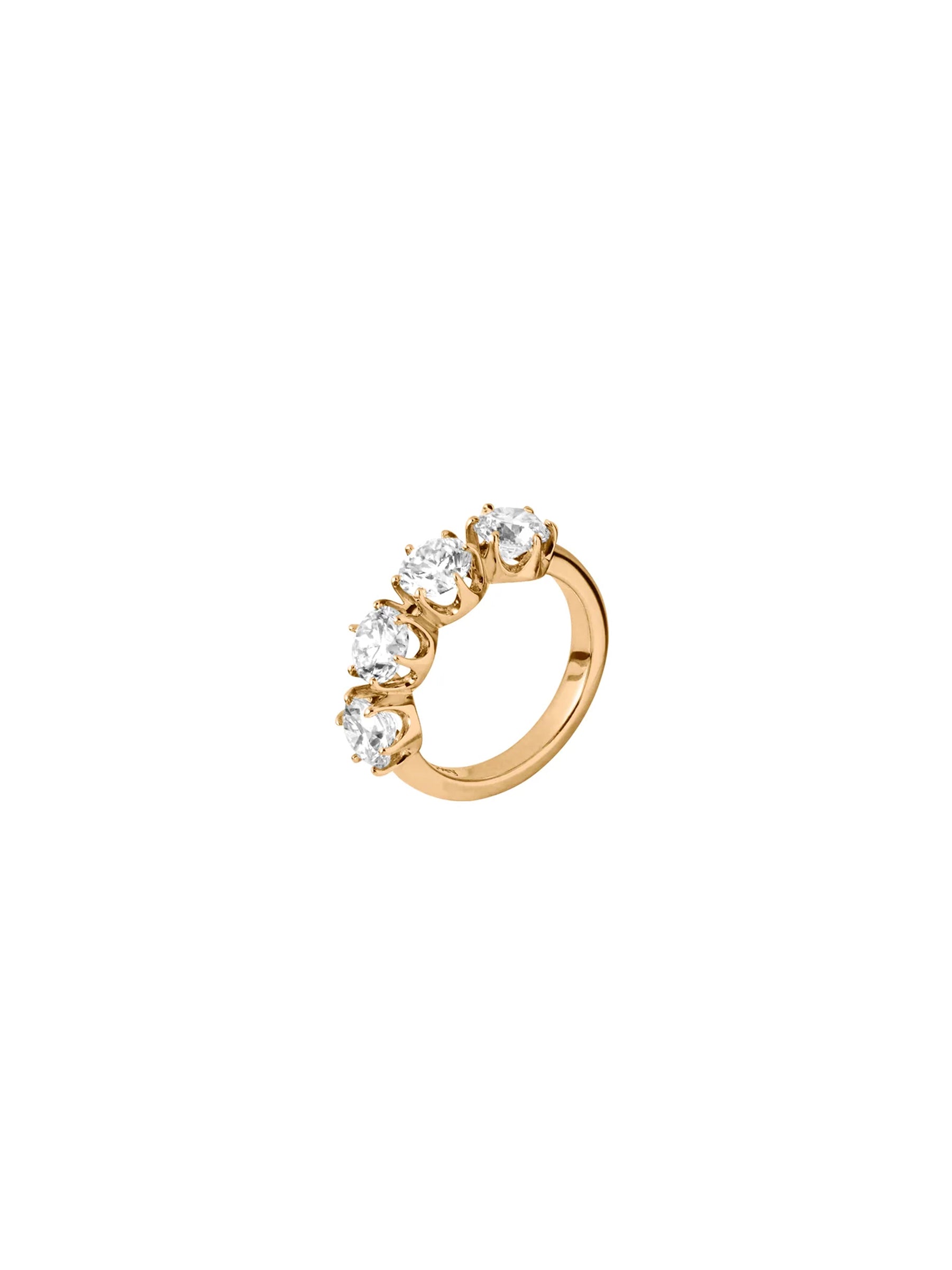 14K IRIS 4-STONE PINKY RING IN LAB DIAMOND