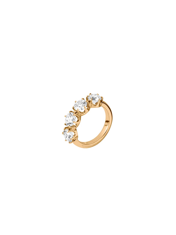 14K IRIS 4-STONE PINKY RING IN LAB DIAMOND