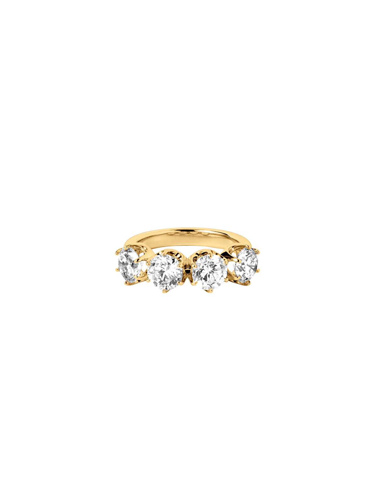 IRIS 4-STONE PINKY RING IN MOISSANITE, 18K GOLD VERMEIL
