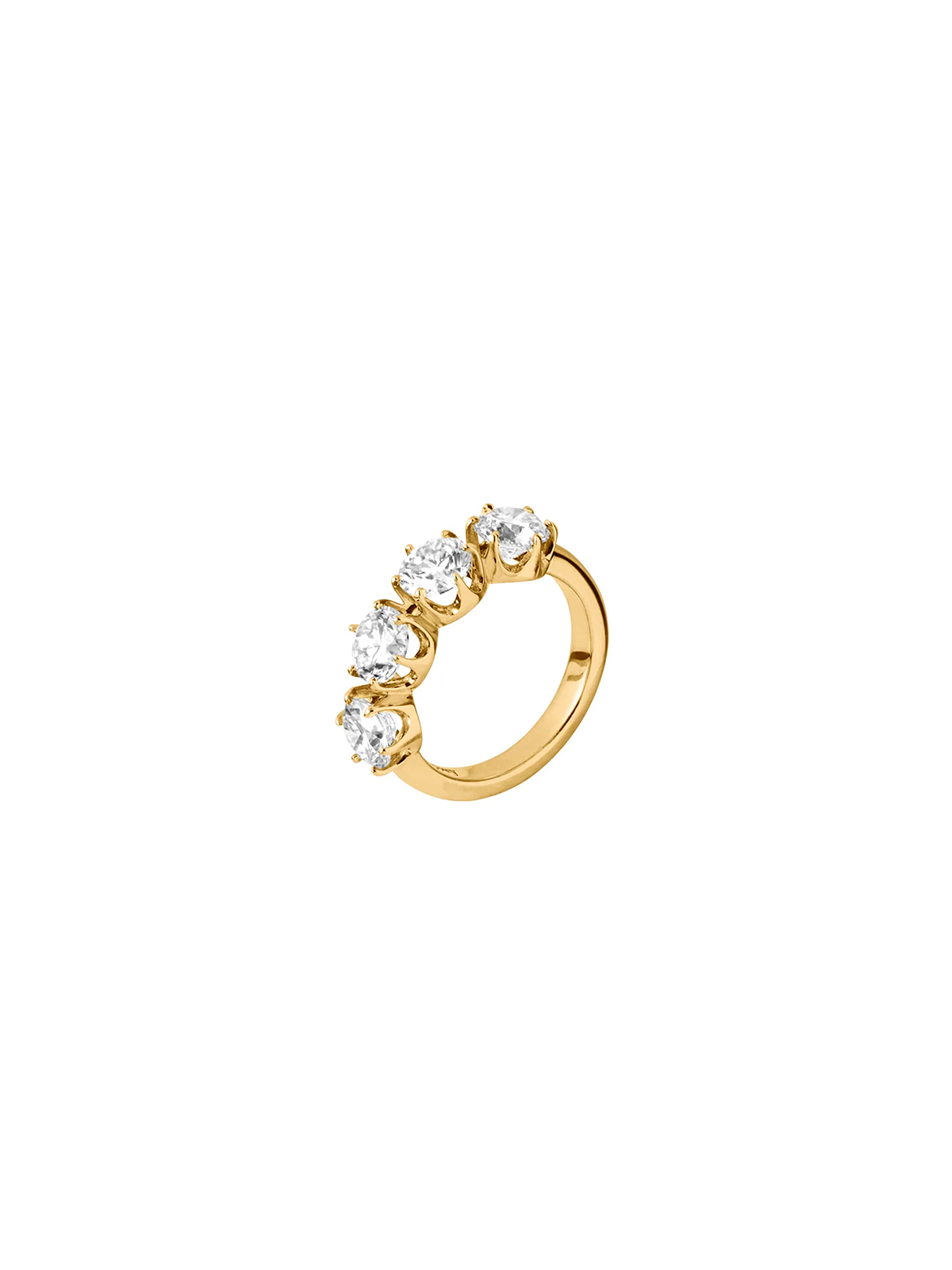 IRIS 4-STONE PINKY RING IN MOISSANITE, 18K GOLD VERMEIL