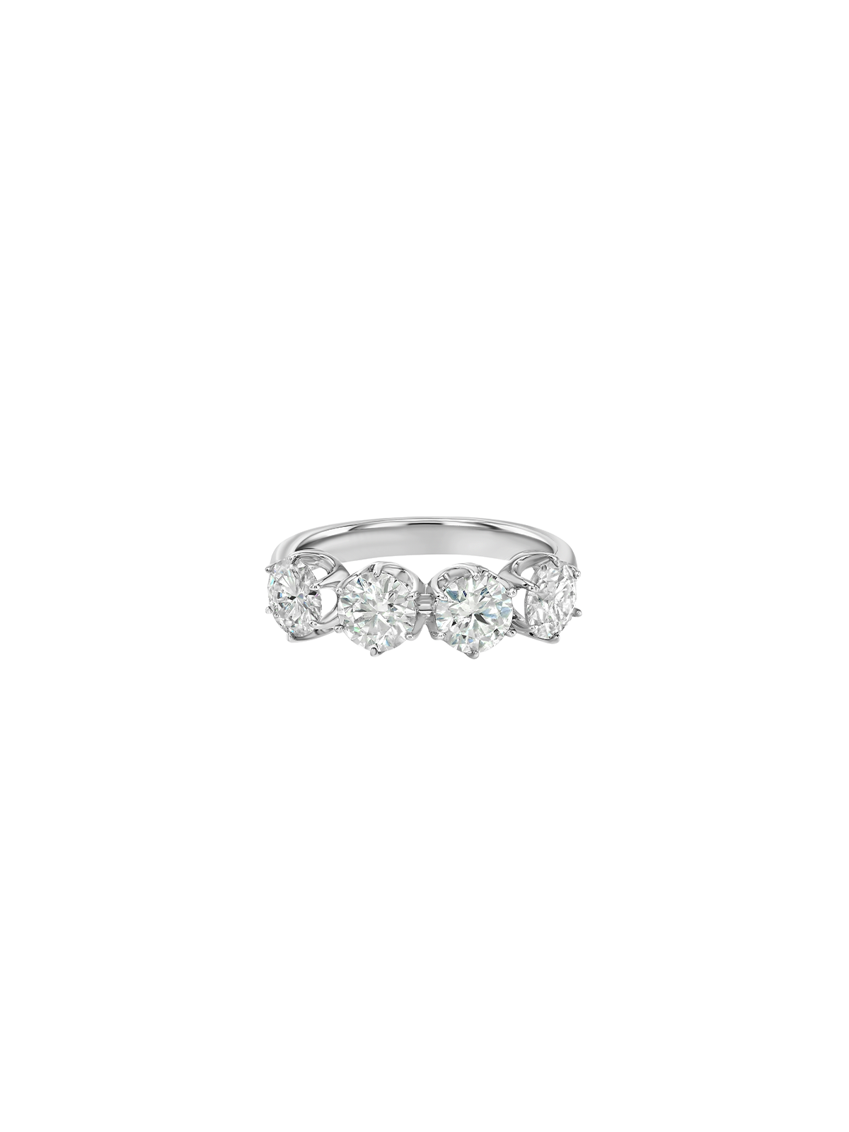 IRIS 4-STONE PINKY RING IN MOISSANITE, STERLING SILVER