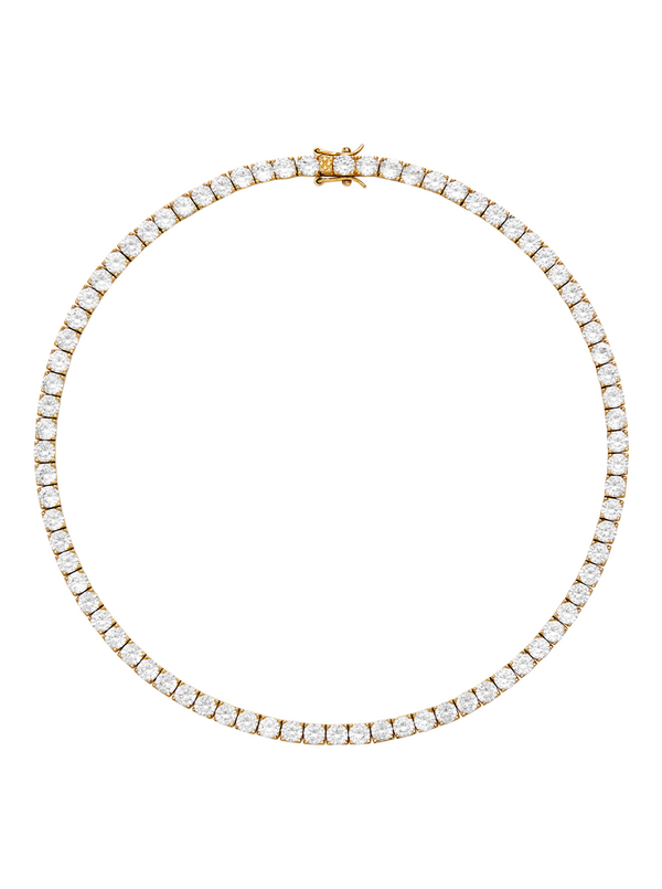 KATE 4.5MM ROUND CUT, GOLD RIVIÈRE NECKLACE