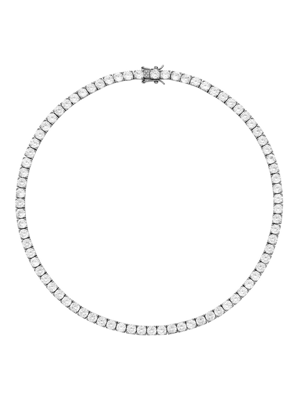 KATE 4.5MM ROUND CUT, SILVER RIVIÈRE  NECKLACE