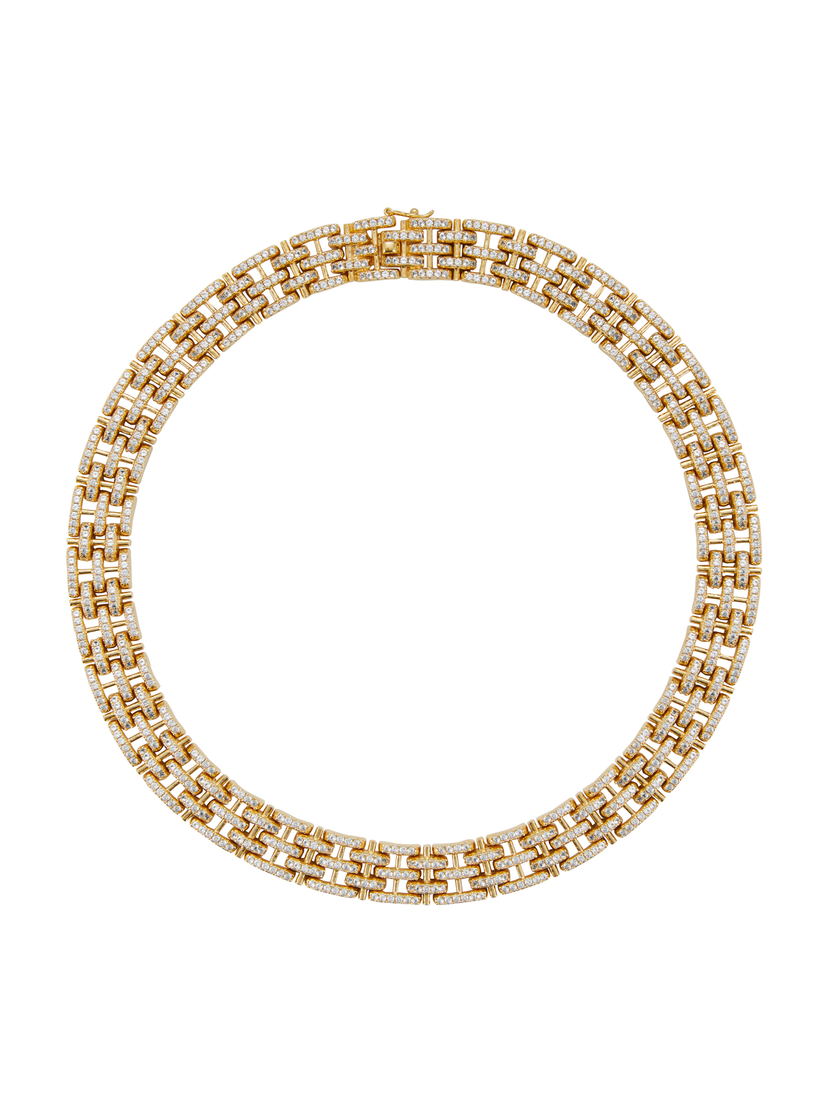 LILETTA PAVÉ LINK NECKLACE, GOLD