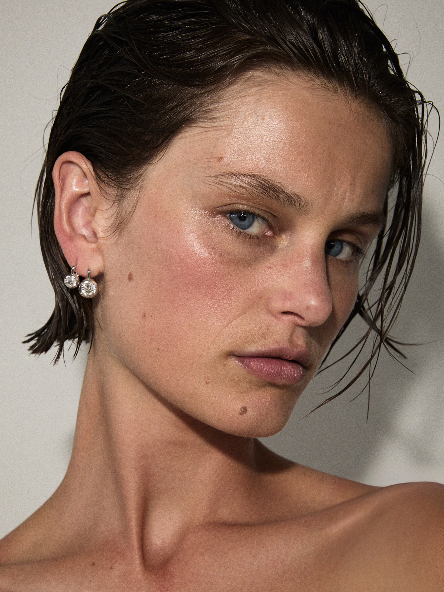 MAXWELL EARRINGS IN MOISSANITE, 18K GOLD VERMEIL
