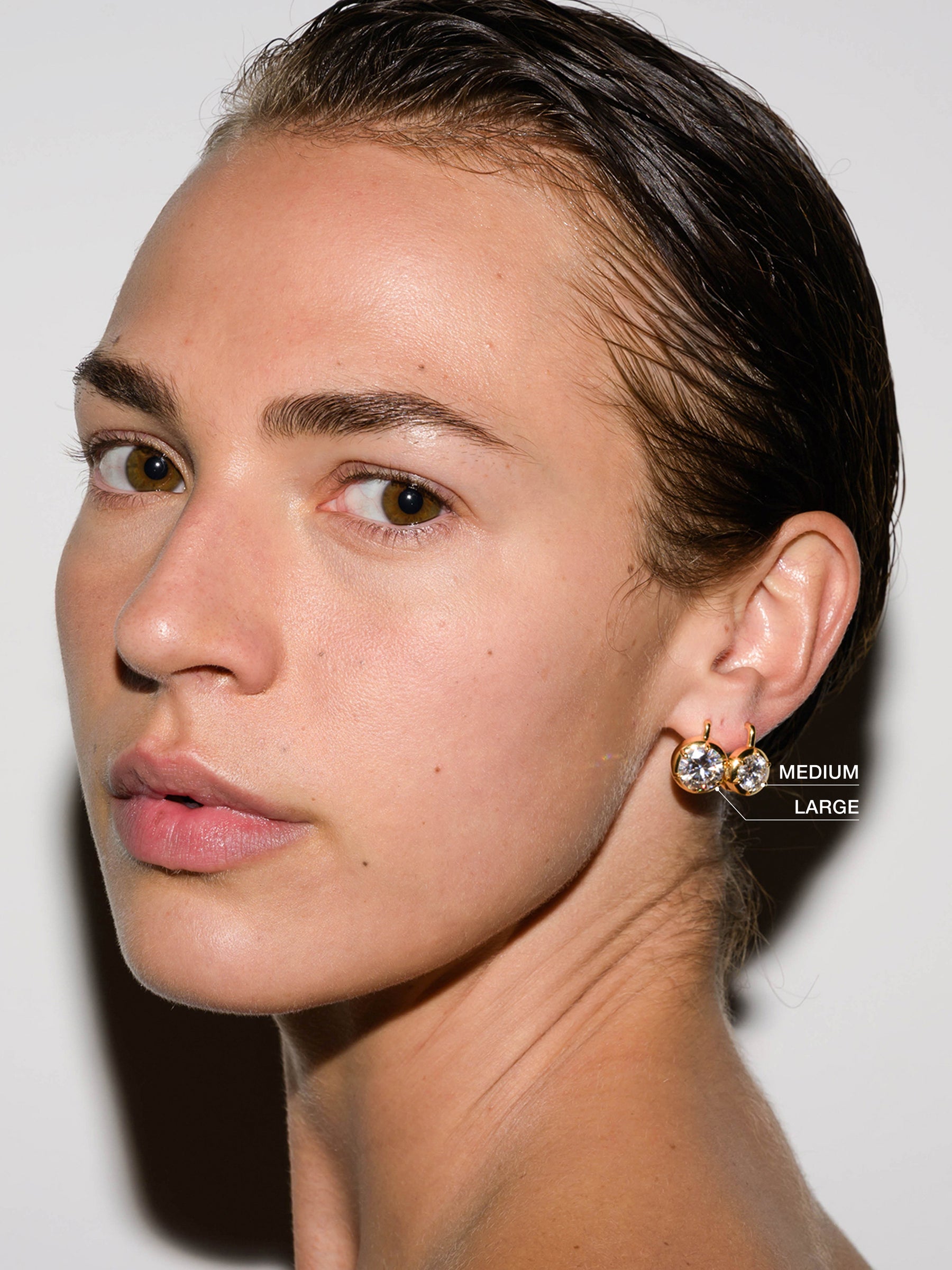 MAXWELL EARRINGS IN MOISSANITE, 18K GOLD VERMEIL