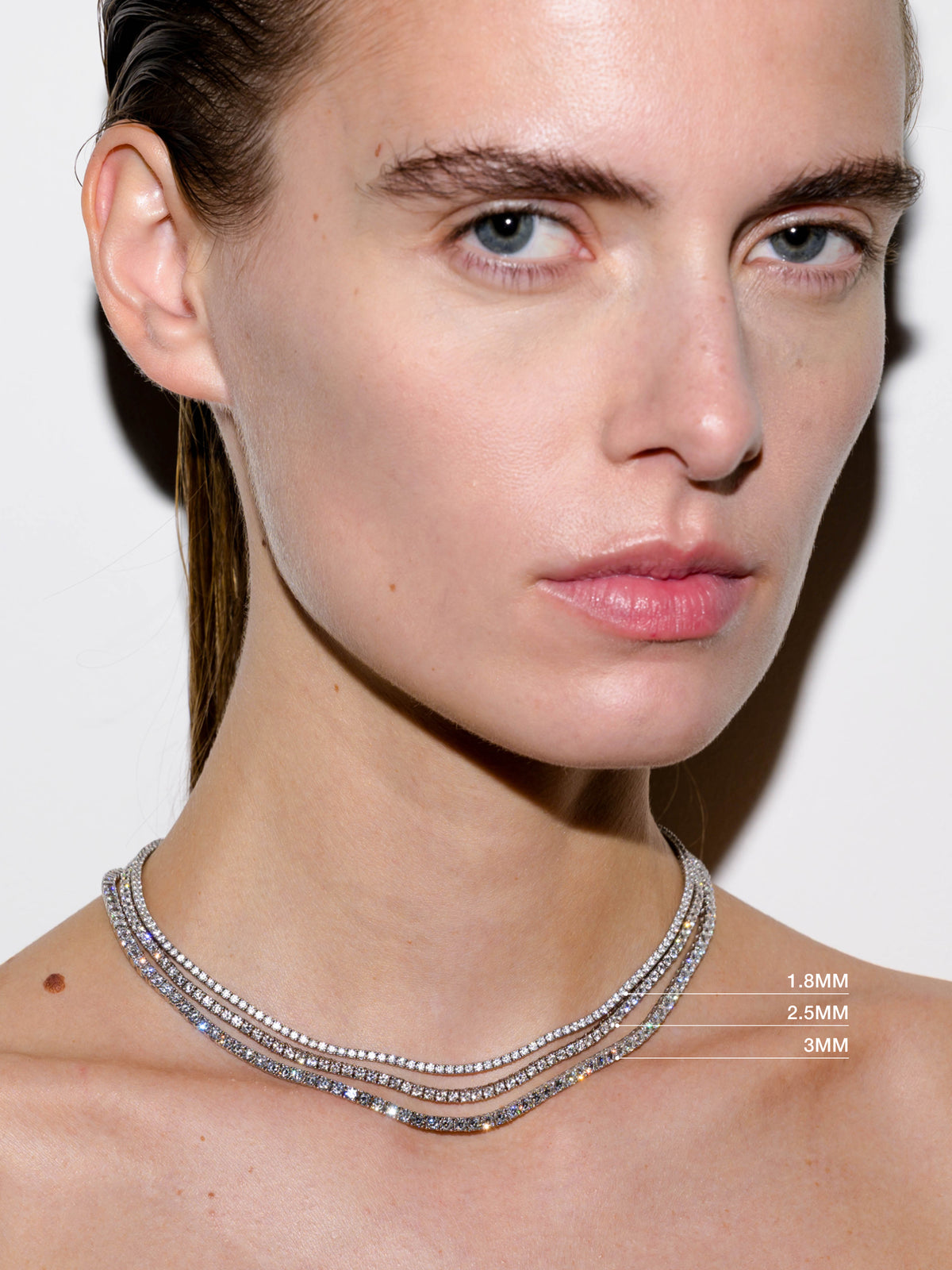 14K MOSS RIVIÈRE NECKLACE IN 2.5MM LAB DIAMOND