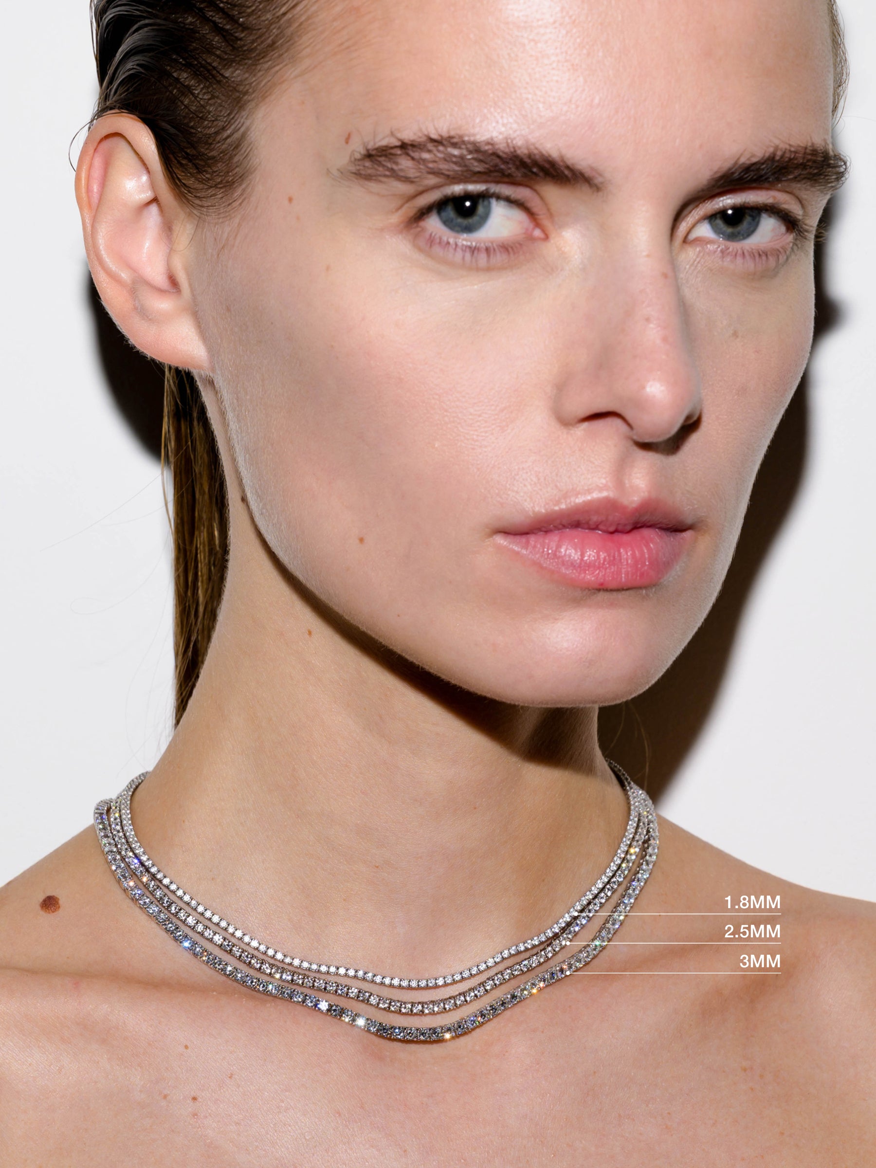 14K MOSS RIVIÈRE NECKLACE IN 2.5MM LAB DIAMOND