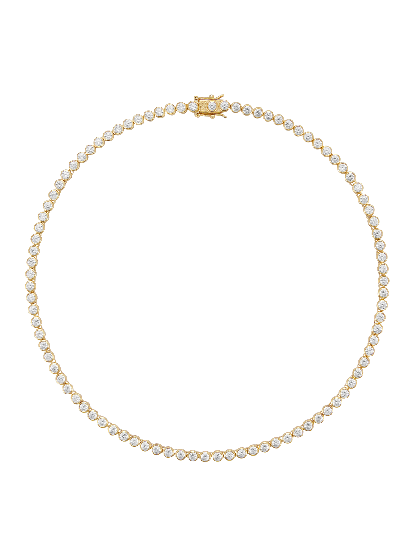 JAMES BEZEL RIVIÈRE NECKLACE IN LAB WHITE SAPPHIRE, 18K GOLD VERMEIL
