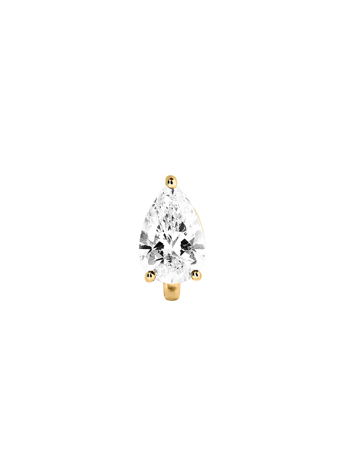 14K OVERSIZED PEAR-CUT HUGGIE EARRING IN LAB DIAMOND