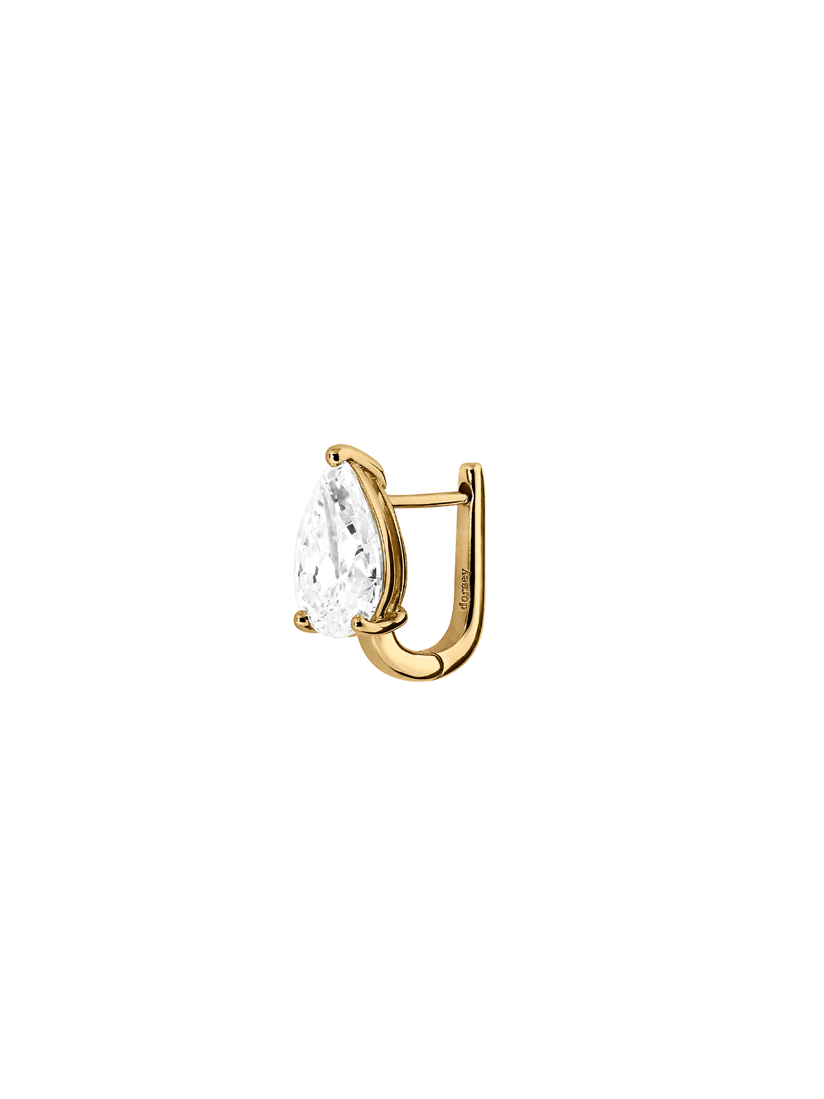 14K OVERSIZED PEAR-CUT HUGGIE EARRING IN LAB DIAMOND